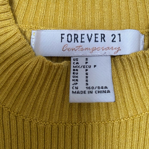 Forever 21 Mustard Yellow Mockneck - Picture 3 of 4